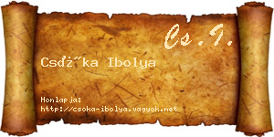 Csóka Ibolya névjegykártya